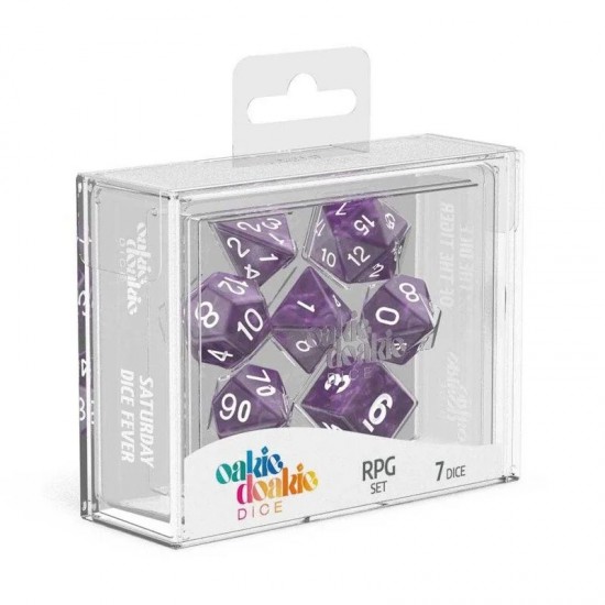Oakie doakie dice odd500007 oakie doakie dice rpg set marble purple